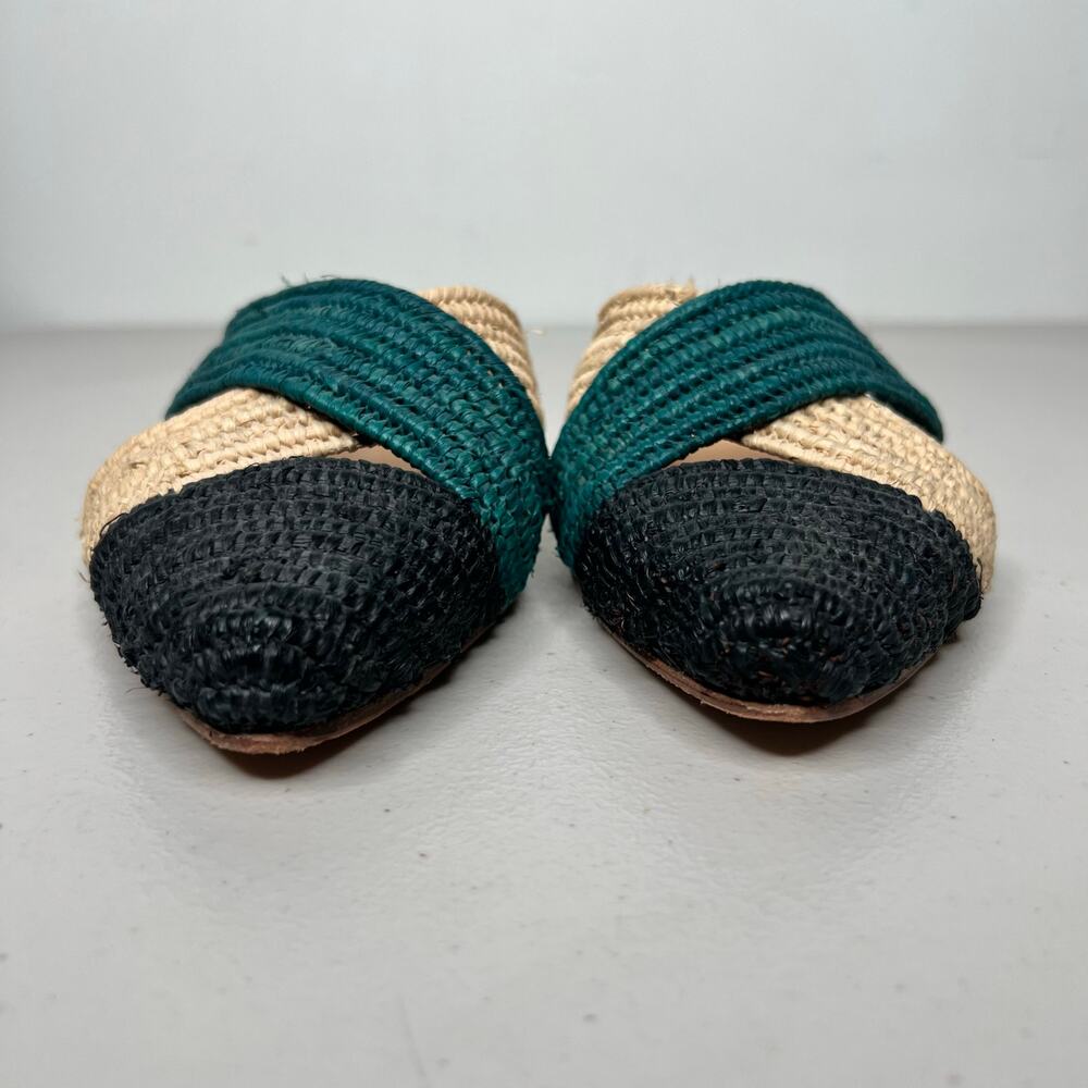 Giovanna Venus Woven Raffia Pointed Mules Size 39 - Picture 6 of 8